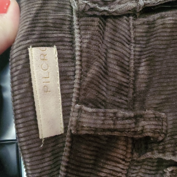 Anthropologie Pilcro Brown Cordoroy Flareleg Pants Size 24 Stretch Button Close - Picture 8 of 14